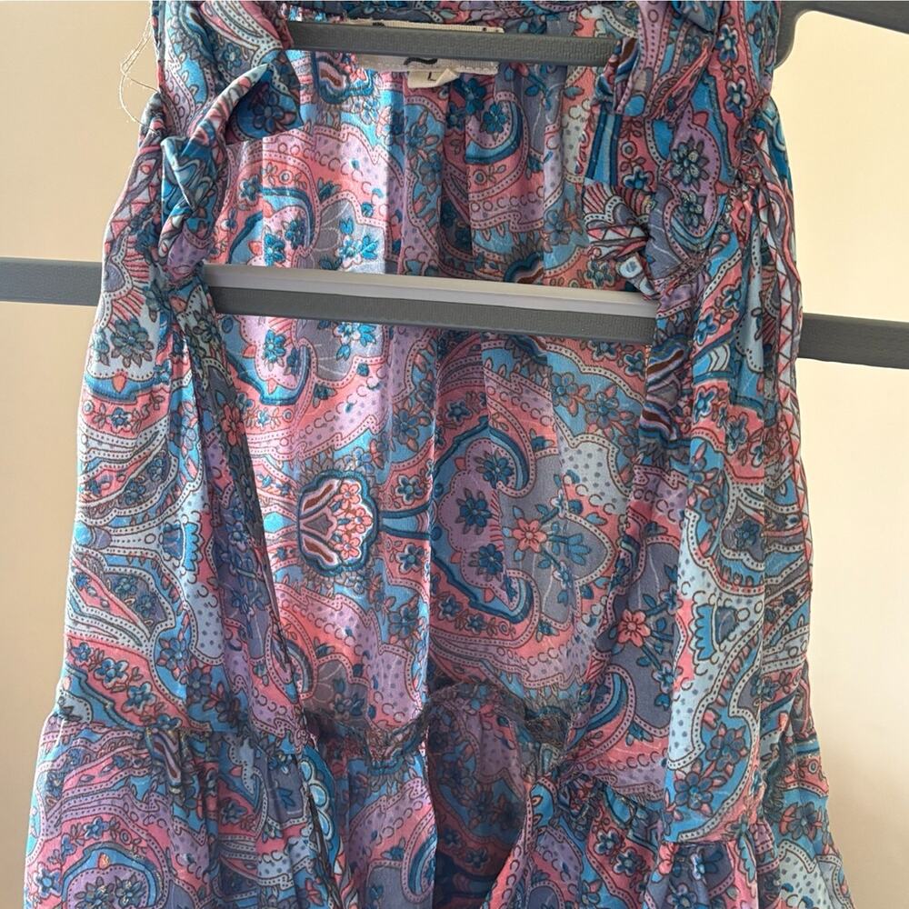 Paani Paisley Tiered Tunic Racerback Dress Large - Picture 3 of 7
